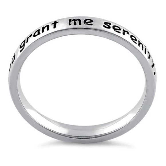 925 STERLING SILVER Serenity Prayer Inspirational Band Ring - Picture 14 of 14